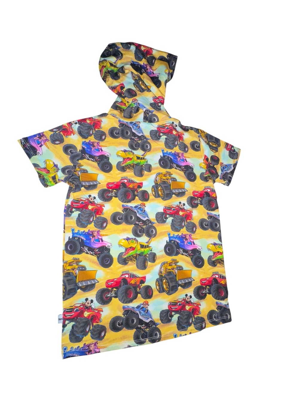 Bamboo Short Sleeve Hoodie Monster Truck design featuring your fave characters